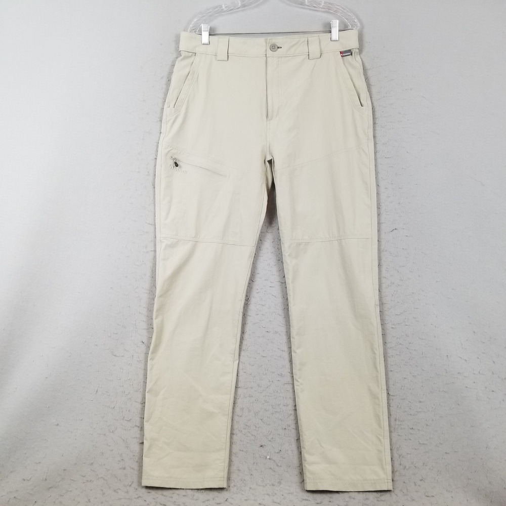 Simms Pants Mens Large Tan Outdoor Fishing Hiking Nylon Spandex Stretch